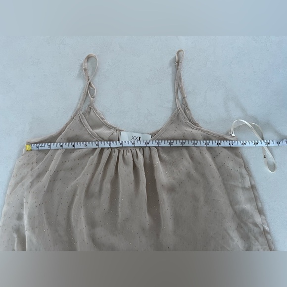 Vintage XXI/ Spaghetti strap blouse/ Camisole/ Gold detail/ Layered/ Size US M - Picture 9 of 10